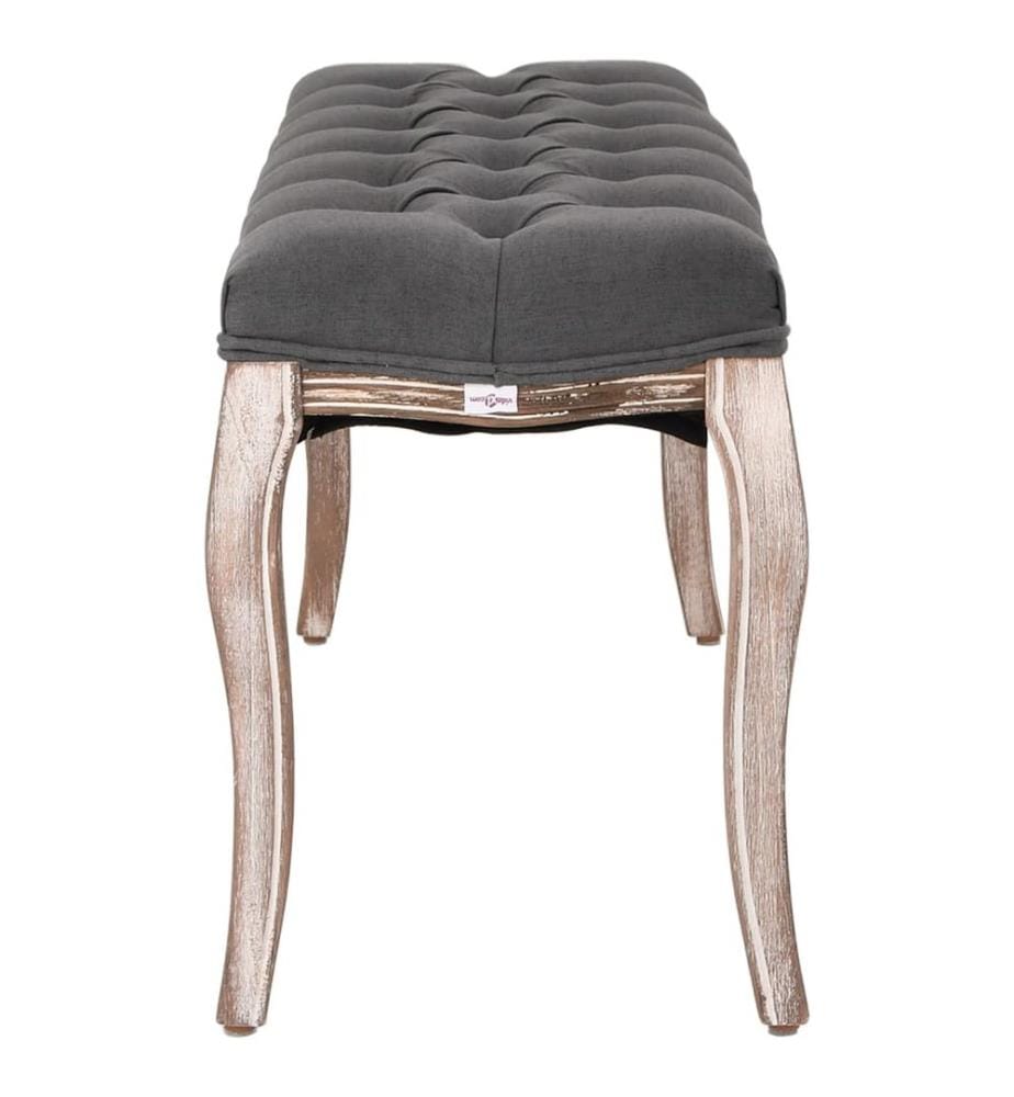 Banc Lin Bois solide 110x38x48 cm Gris foncé