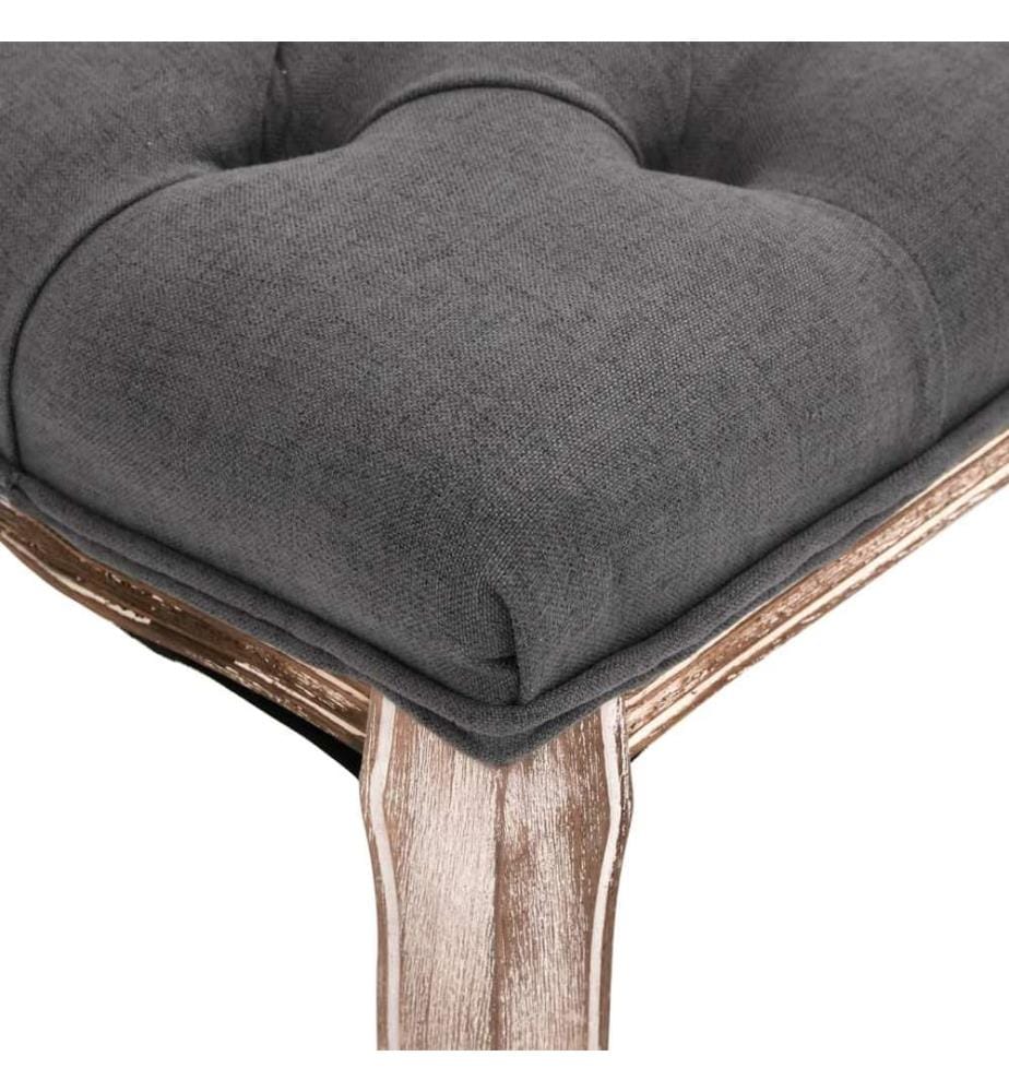 Banc Lin Bois solide 110x38x48 cm Gris foncé