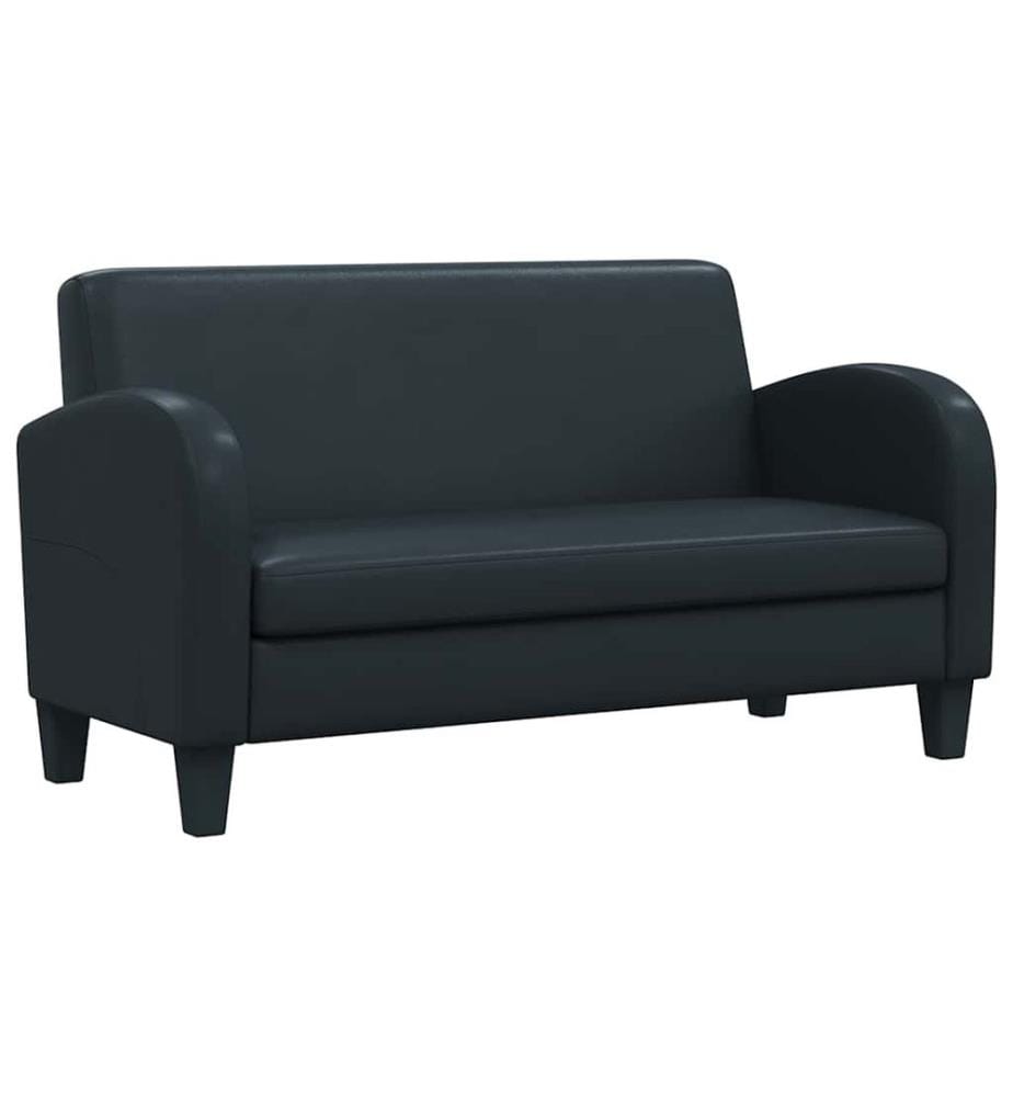 Sofa 2-Sitzer Kunstleder Schwarz