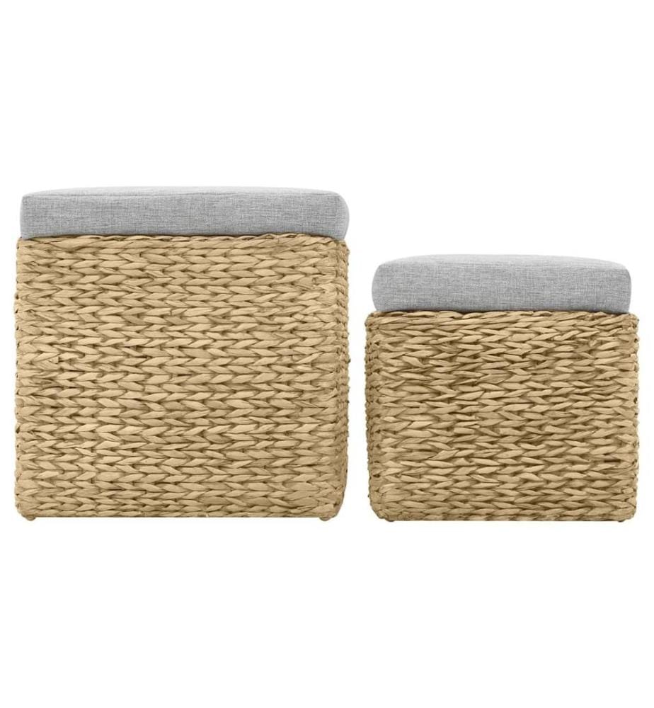 Ottoman-Set 2 Stk. Seegras Grau