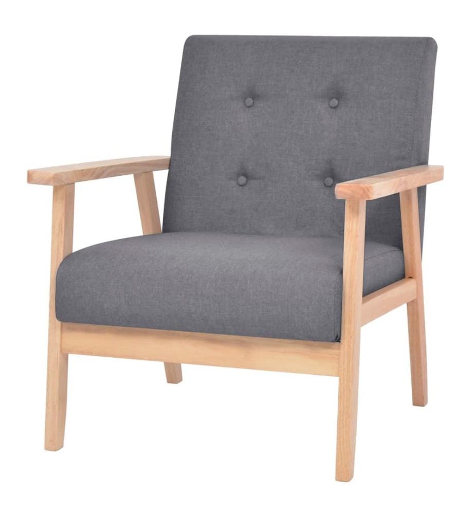 Sofa-Set 2-tlg. Stoff Dunkelgrau
