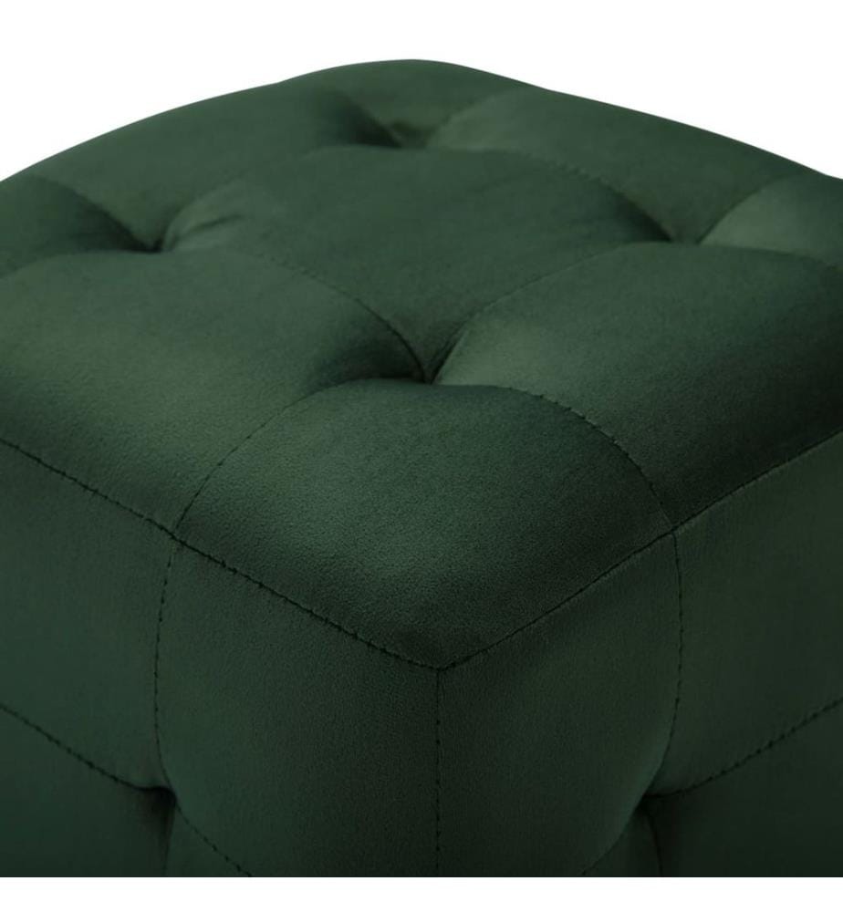 Pouf 2 Stk. Grün 30x30x30 cm Samtstoff