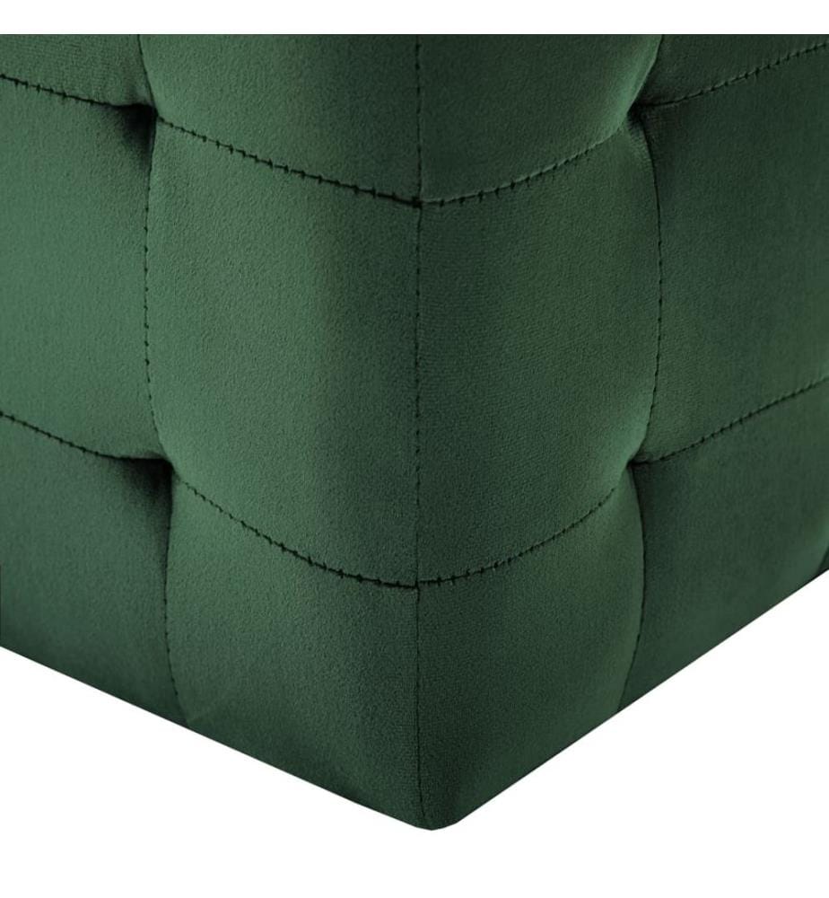 Pouf 2 Stk. Grün 30x30x30 cm Samtstoff