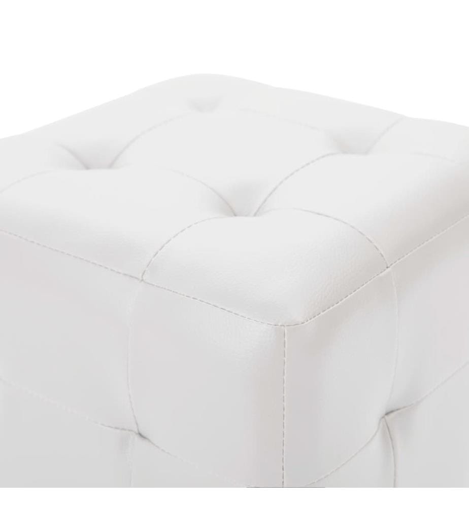 Pouf 2 Stk. Weiss 30x30x30 cm Kunstleder