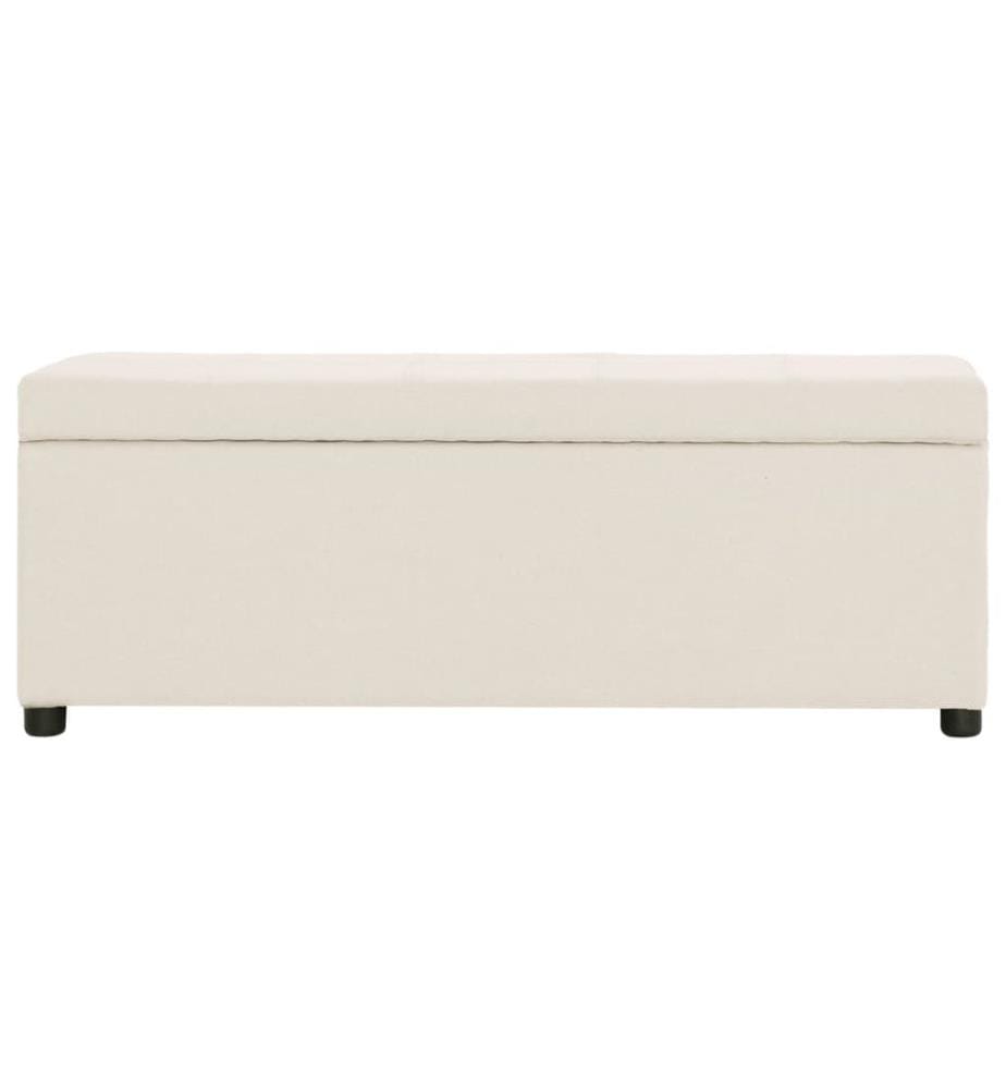 Banc avec compartiment de rangement 116 cm Crème Polyester