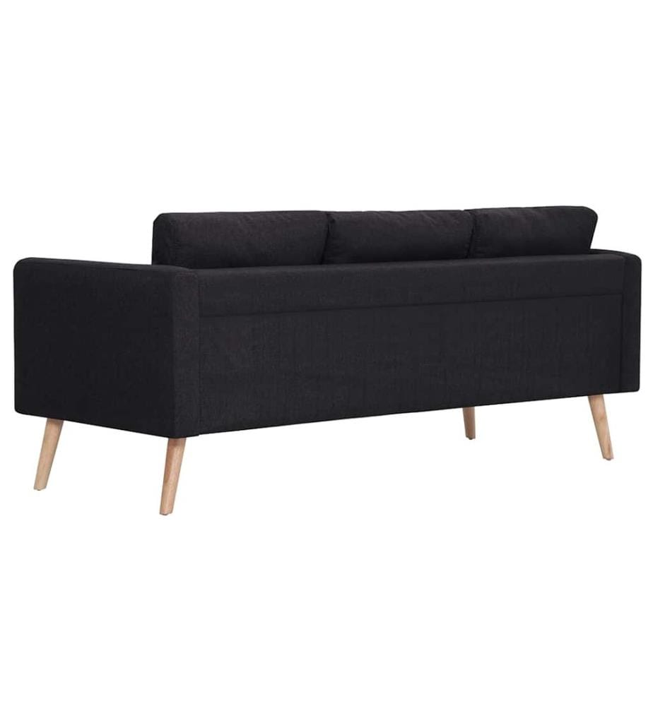 3-Sitzer-Sofa Stoff Schwarz
