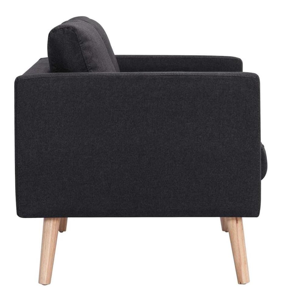 3-Sitzer-Sofa Stoff Schwarz