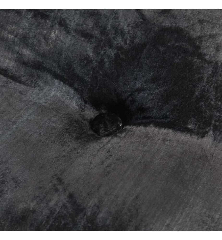 Pouf Rond Velours 40x20 cm Anthracite