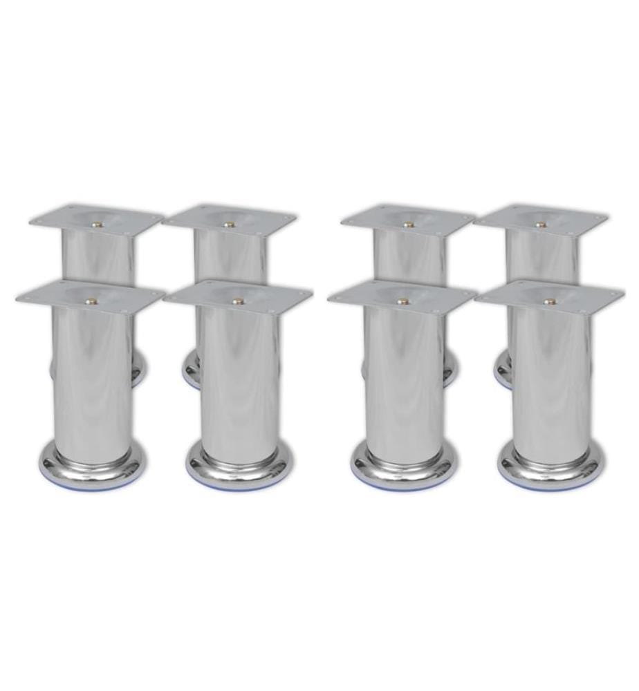 Sofabeine 8 Stk. Rund Chrom 120 mm