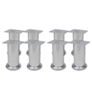 Pieds ronds de canapé 8 pcs Chrome 120 mm