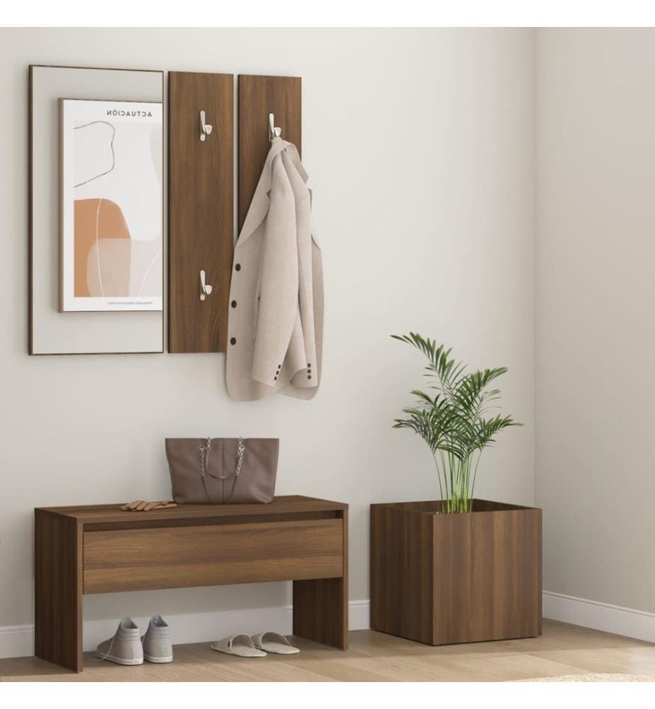 Ensemble de meubles de couloir Chêne marron Bois d'ingénierie