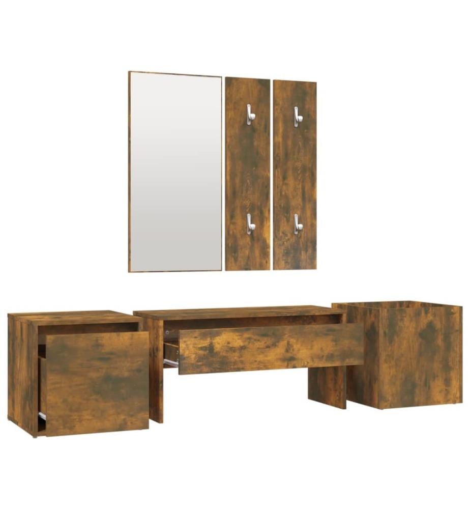 Garderoben-Set Räuchereiche Holzwerkstoff