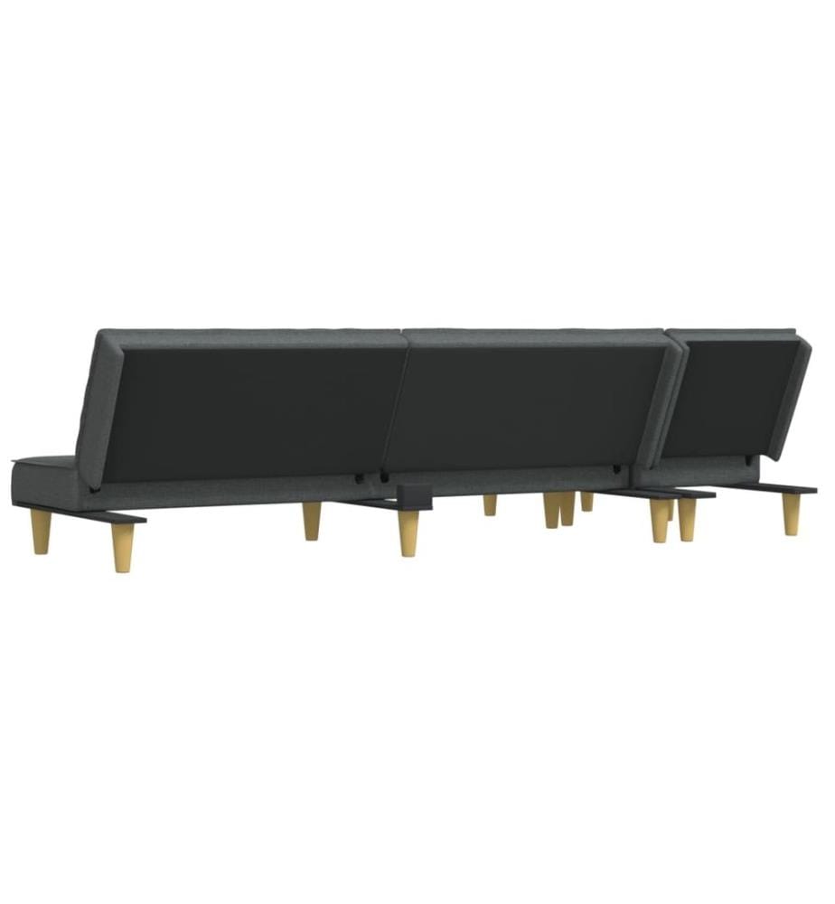 Schlafsofa in L-Form Dunkelgrau 255x140x70 cm Stoff