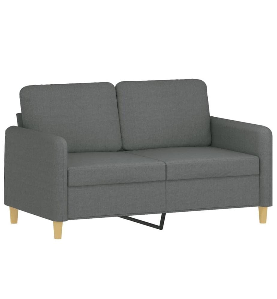 2-Sitzer-Sofa mit Zierkissen Dunkelgrau 120 cm Stoff