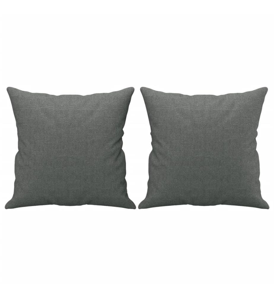 3-Sitzer-Sofa mit Zierkissen Dunkelgrau 180 cm Stoff