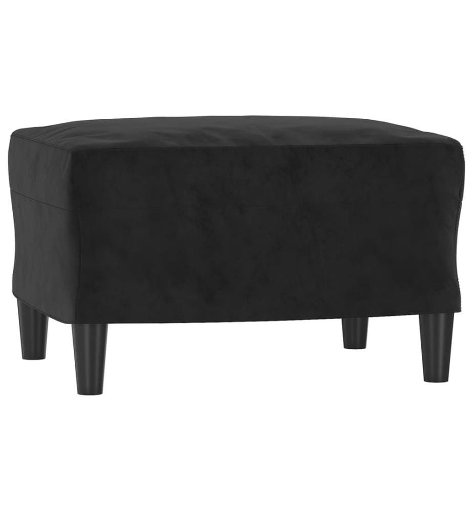 Sessel mit Hocker Schwarz 60 cm Samt