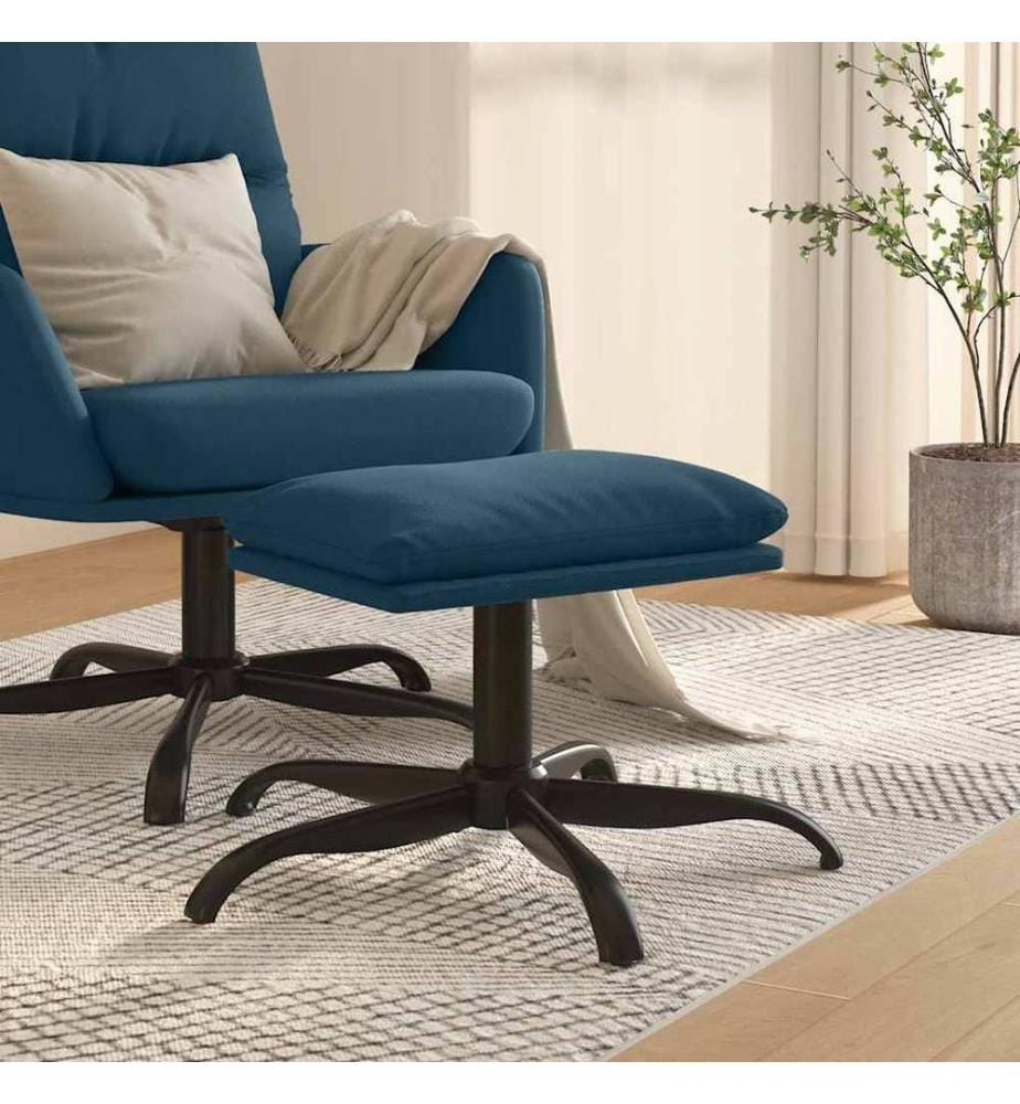 Fusshocker Blau 60x60x36 cm Samt