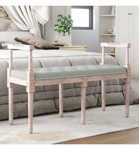 Sitzbank Hellgrau 110x40x70 cm Samt