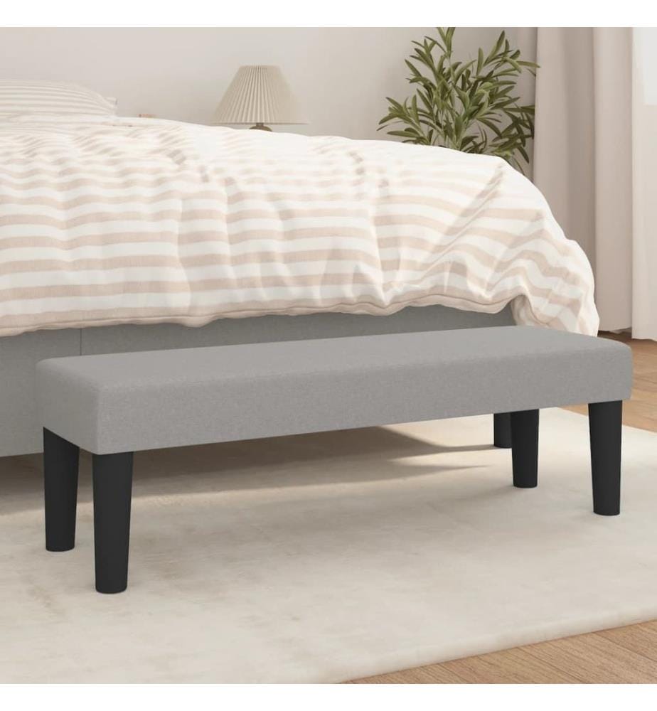 Sitzbank Hellgrau 100x30x30 cm Stoff