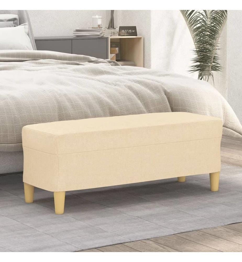 Banc Crème 100x35x41 cm Tissu