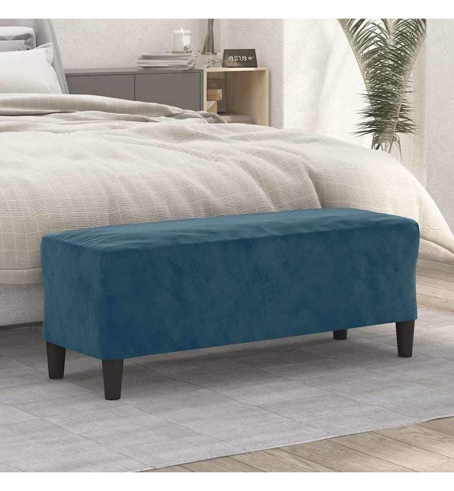 Banc Bleu 100x35x41 cm Velours