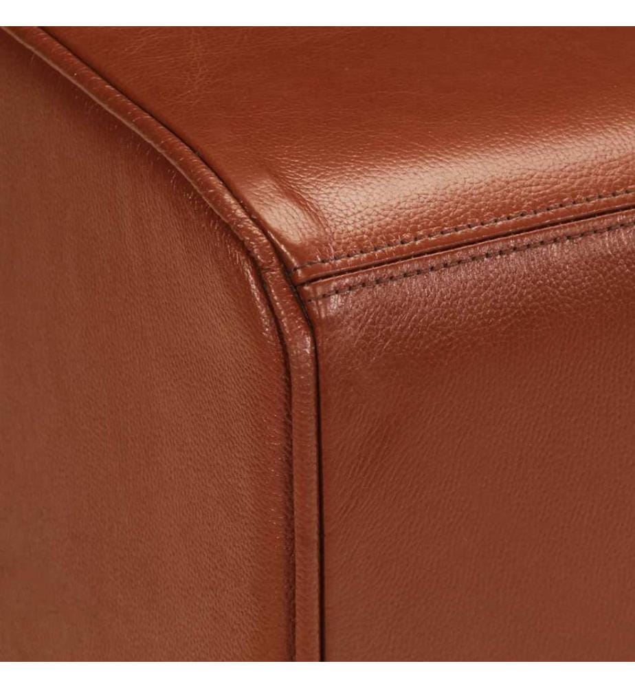 Banc de bok de gymnastique marron 110 cm cuir véritable et bois