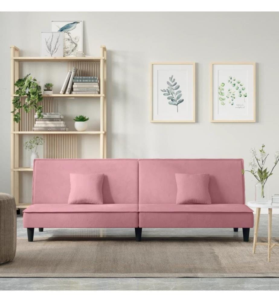 Schlafsofa Rosa Samt