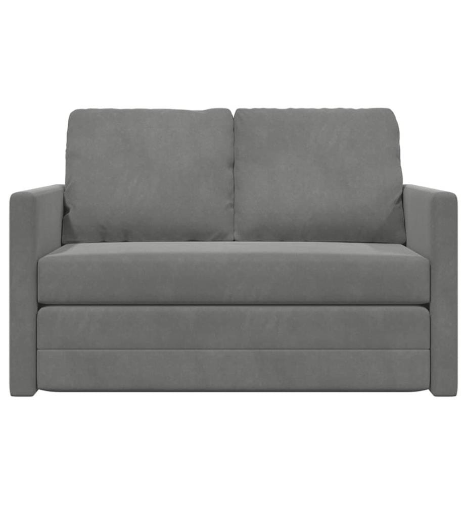 Bodensofa mit Schlaffunktion Dunkelgrau 122x204x55 cm Samt