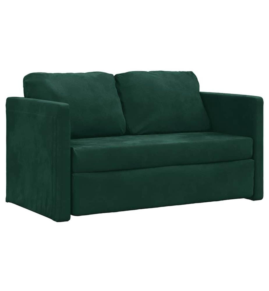 Bodensofa mit Schlaffunktion Dunkelgrün 122x204x55 cm Samt
