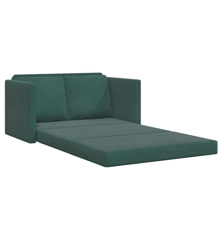 Bodensofa mit Schlaffunktion Dunkelgrün 122x204x55 cm Samt