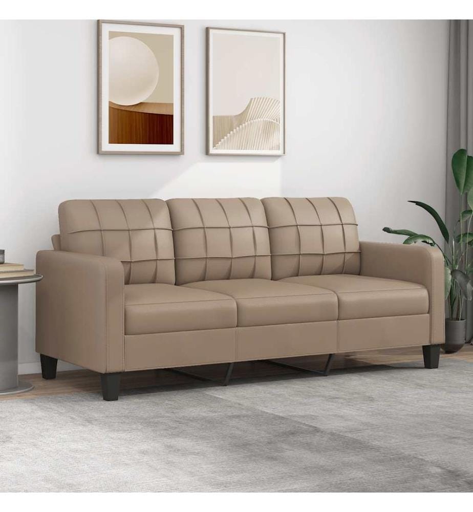 3-Sitzer-Sofa Cappuccino-Braun 180 cm Kunstleder