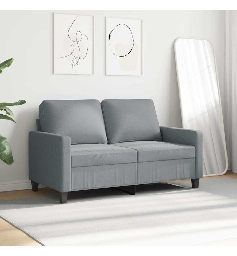 2-Sitzer-Sofa Hellgrau 120 cm Stoff
