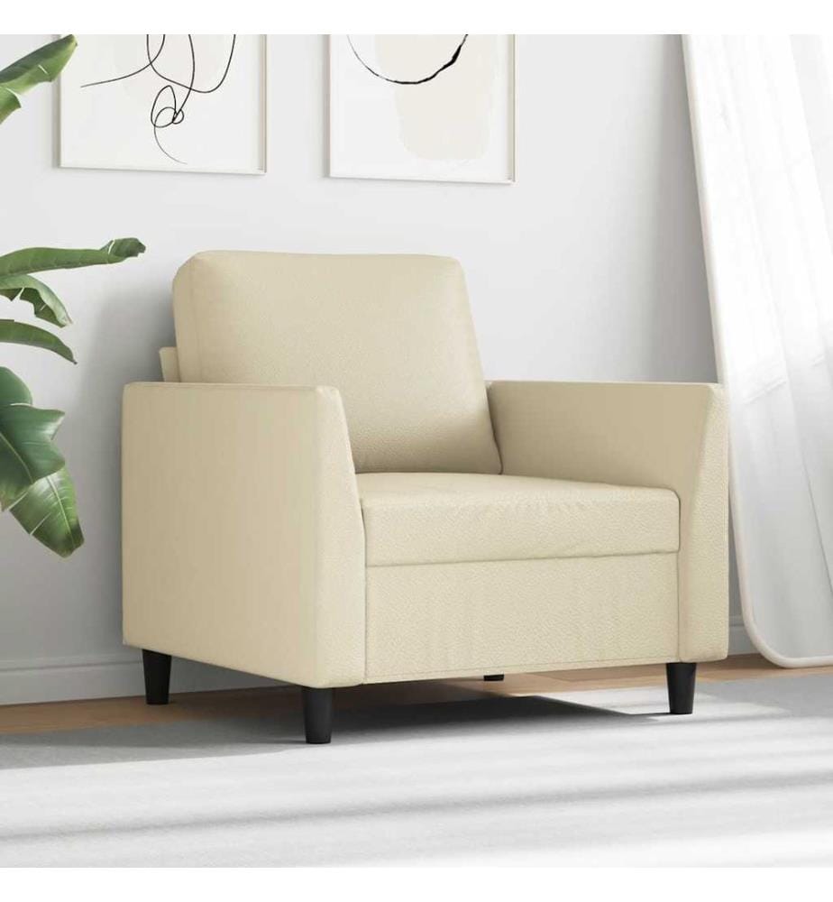 Sessel Creme 60 cm Kunstleder