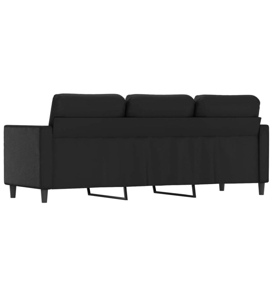 3-Sitzer-Sofa Schwarz 180 cm Kunstleder
