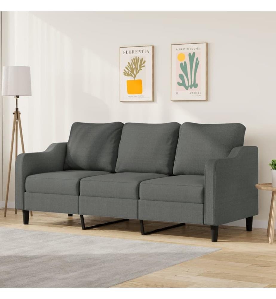 3-Sitzer-Sofa Dunkelgrau 180 cm Stoff