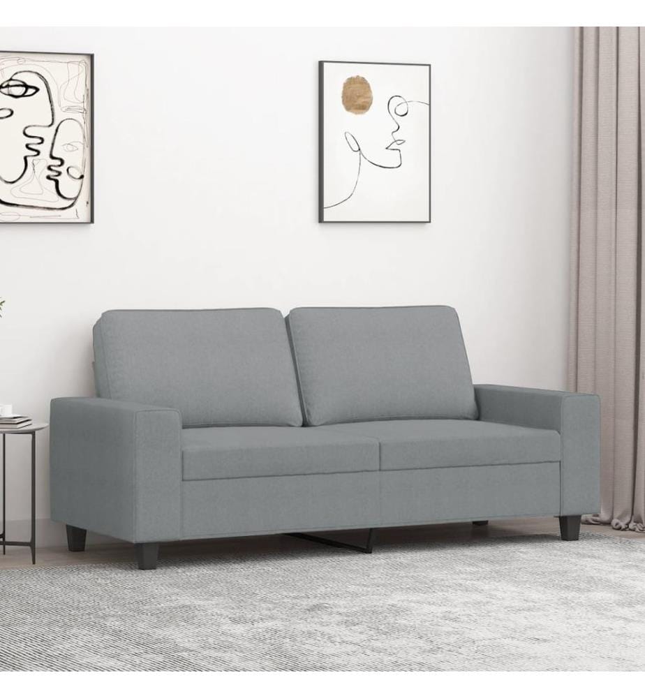 2-Sitzer-Sofa Hellgrau 140 cm Stoff