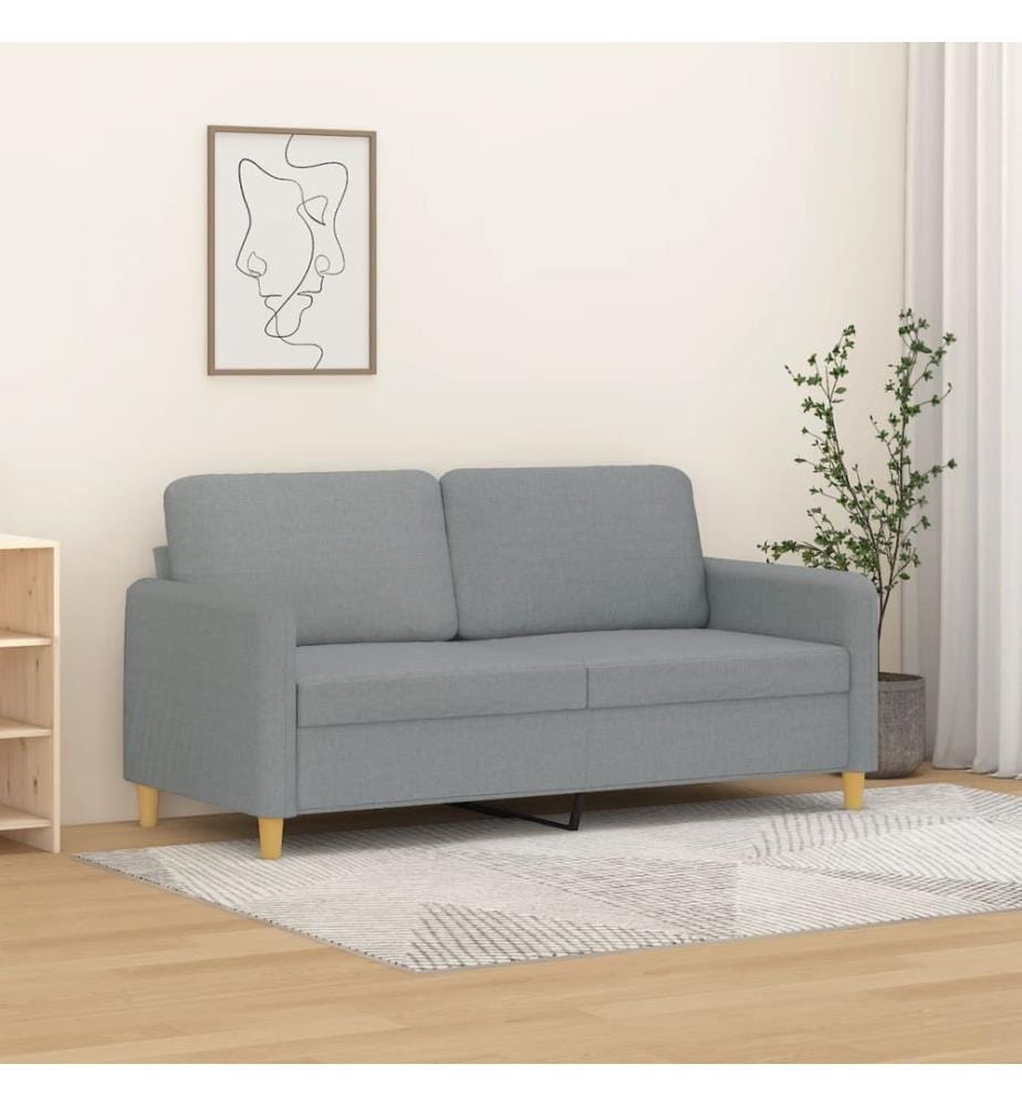 2-Sitzer-Sofa Hellgrau 140 cm Stoff