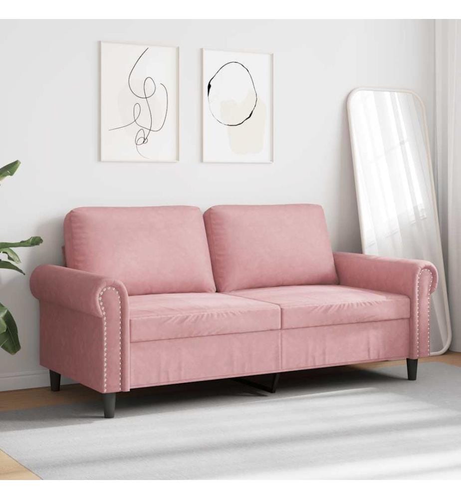 2-Sitzer-Sofa Rosa 140 cm Samt