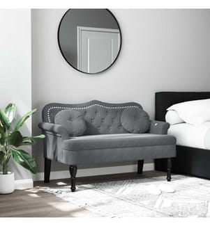 Banc avec coussins Gris foncé 120,5x65x75 cm Velours
