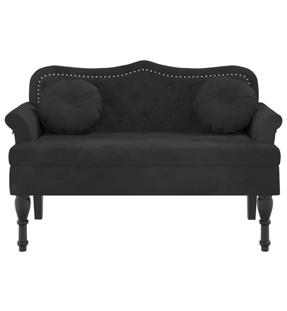 Bank mit Kissen Schwarz 120,5 x 65 x 75 cm Samt