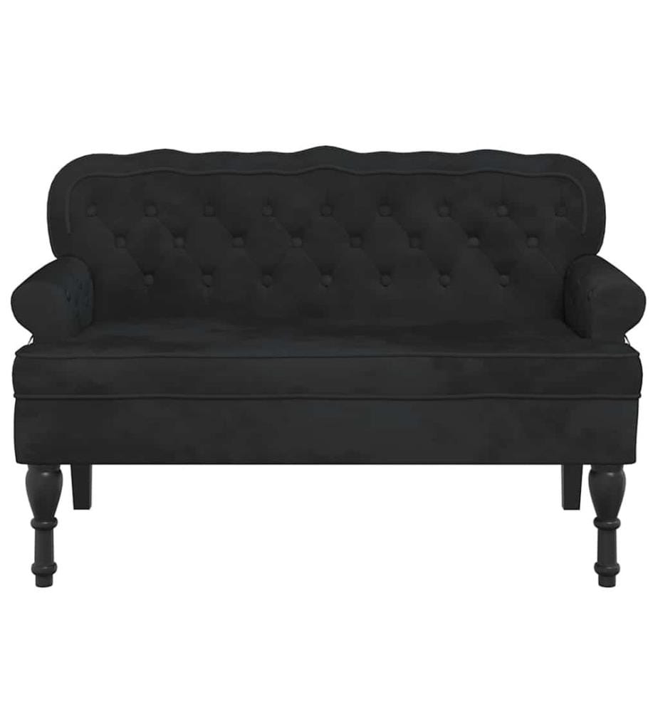 Bank mit Rückenlehne Schwarz 119,5x64,5x75 cm Samt