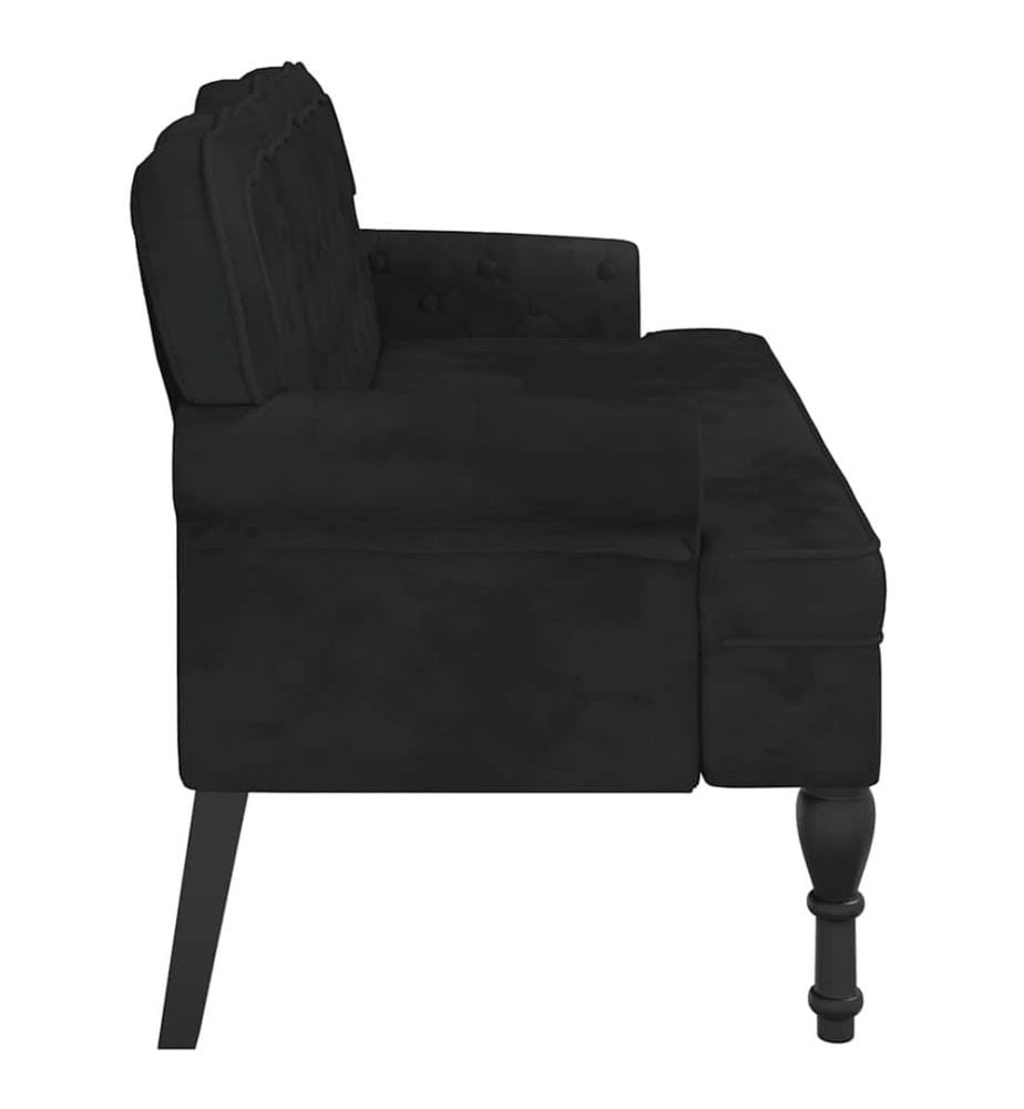 Bank mit Rückenlehne Schwarz 119,5x64,5x75 cm Samt