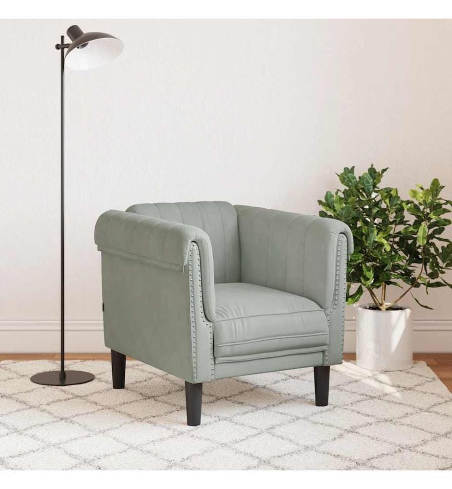 Sessel Hellgrau Samt