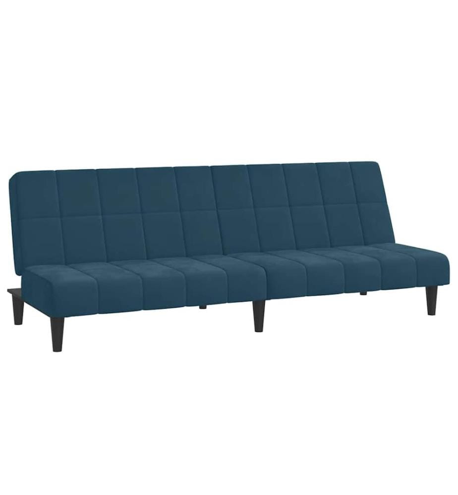 Schlafsofa 2-Sitzer Blau Samt