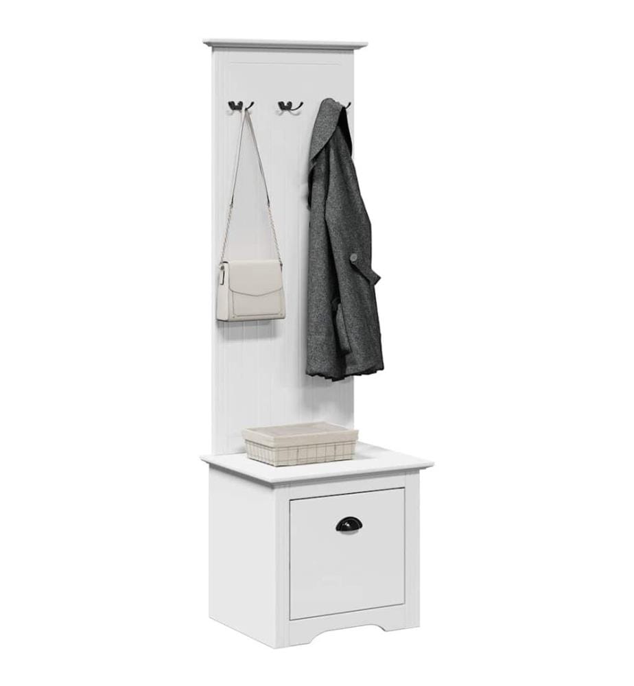 Armoire de couloir avec crochets BODO blanc 50x40x157 cm
