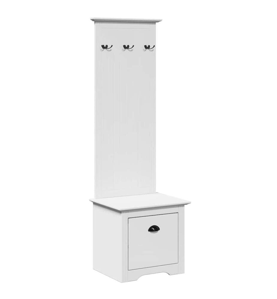 Armoire de couloir avec crochets BODO blanc 50x40x157 cm