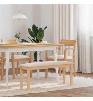 Bank 110 cm Massivholz Gummibaum
