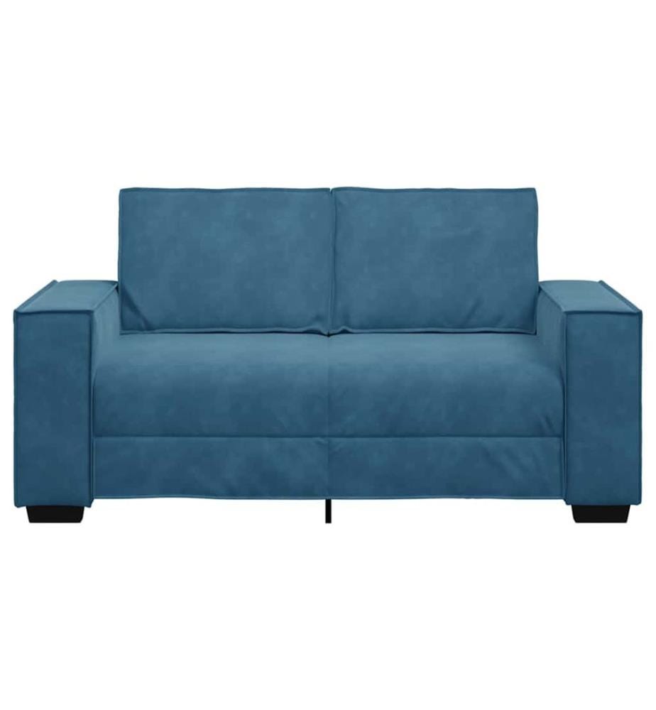 2-Sitzer-Sofa Blau 160x78x84 cm Samt