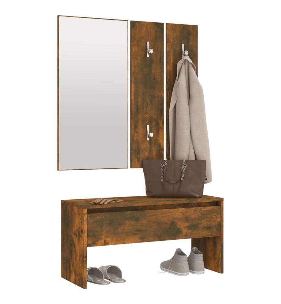 Garderoben-Set Räuchereiche Holzwerkstoff