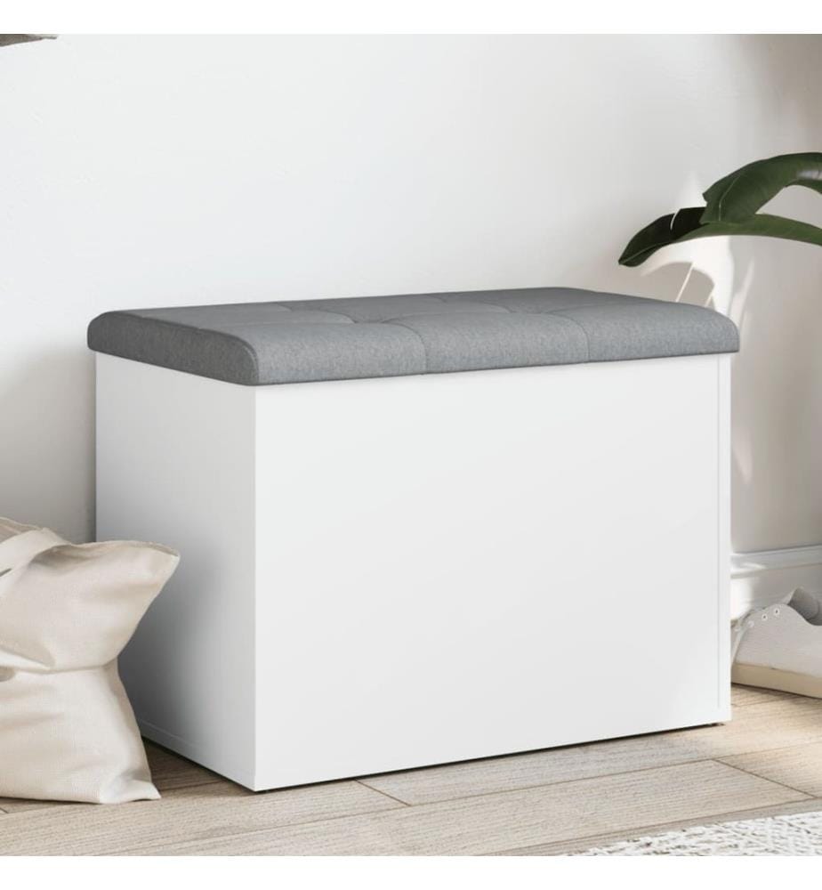 Banc de rangement Blanc 62x42x45 cm Bois d'ingénierie